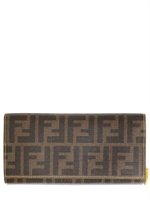 FENDI - PORTAFOGLIO CON STAMPA JACQUARD LOGO - MARRONE/GIALLO