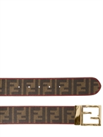 FENDI - CINTURA REVERSIBILE CON STAMPA JACQUARD LOGO - GIALLO