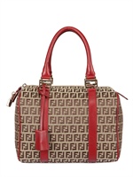 FENDI - ZUCCHINO JACQUARD  BOSTON TOP HANDLE