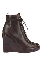 GIVENCHY - 120MM VEGETABLE CALFSKIN LACE UP WEDGES