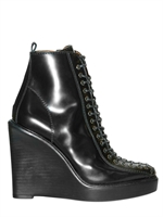 GIVENCHY - 120MM BRUSHED CALFSKIN LACE UP WEDGES