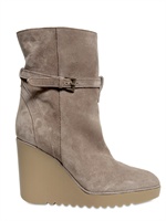 CHLOE' - 100MM SUEDE LOW BOOT WEDGES