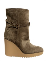 CHLOE' - 100MM SUEDE LOW BOOT WEDGES