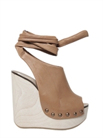 CHLOE' - 140MM LEATHER ANKLE STRAP OPEN TOE