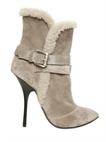 GIUSEPPE ZANOTTI - 120MM SUEDE AND BUCKLED POINTY BOOTS