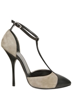 GIUSEPPE ZANOTTI - 100MM SUEDE AND CALFSKIN T-BAR SANDALS