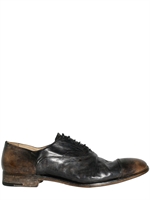 ALBERTO FASCIANI - ANTIQUED BRUSHED HORSE LACE-UP SHOES