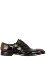 ALBERTO FASCIANI - SCARPE STRINGATE IN PELLE SPAZZOLATA - NERO/MARRONE