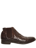 ALBERTO FASCIANI - BUFFALO LEATHER CHELSEA LOW BOOTS - DARK BROWN