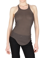 RICK OWENS - SILK VISCOSE RIBBED TANK TOP