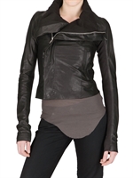 RICK OWENS - GEWASCHENE BIKER LEDER JACKE