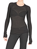 RICK OWENS - TOP IN SETA E VISCOSA - NERO
