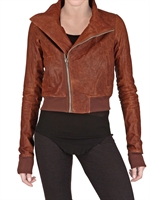RICK OWENS - GEWASCHENE BOMBER LEDER JACKE