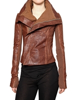 RICK OWENS - GEWASCHENE BIKER LEDER JACKE