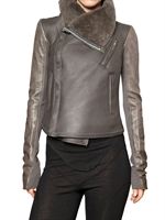 RICK OWENS - SHEARLING BIKER LEATHER JACKET