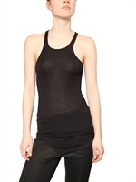 RICK OWENS - SILK VISCOSE RIBBED TANK TOP