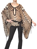 ROBERTO CAVALLI - LEOPARD DRUCK CHIFFON UND STRICK TOP