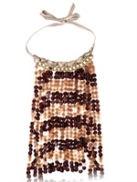 MAURIZIO PECORARO - SEQUINS, CHAIN & VELVET RIBBON NECKLACE
