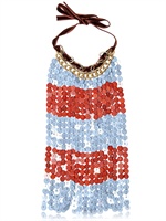 MAURIZIO PECORARO - SEQUINS, CHAIN & VELVET RIBBON NECKLACE
