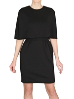 GIAMBATTISTA VALLI - CAPED WOLL JERSEY KLEID