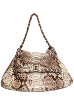 ZAGLIANI - SHINY PYTHON SHOULDER BAG - BEIGE