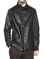 LANVIN - RAW CUT CALFSKIN & WOOL LEATHER JACKET
