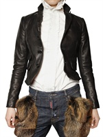 DSQUARED - STONE WASHED CALFSKIN LEATHER JACKET