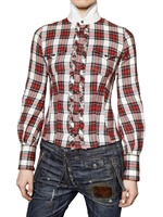 DSQUARED - CHECKED COTTON FLANNEL SHIRT