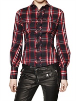 DSQUARED - CHECKED COTTON CREPE SHIRT