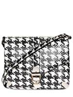 SALVATORE FERRAGAMO - HOUNDSTOOTH PRINT PYTHON SHOULDER BAG