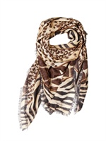 SALVATORE FERRAGAMO - CASHMERE & SILK PRINTED GAUZE SCARF
