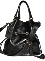 LANCEL - PREMIERE FLIRT CROCO PRINT TOP HANDLE