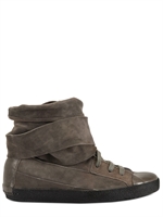 CINZIA ARAIA - SUEDE AND CALFSKIN HIGH TOP SNEAKERS