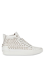 GIACOMORELLI - CALFSKIN SPIKE STUDDED SNEAKERS