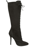 BALMAIN - 110MM SUEDE LACE UP BOOTS