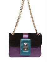 DIEGO DOLCINI - SILK AND SUEDE SHOULDER BAG