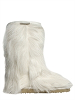 MOU - GOAT FUR SHORT BOOTS - WHITE