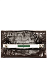 BORBONESE - CROCO PRINT CALFSKIN CLUTCH