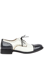RODOLFO CARUSI - 20MM DERBY PERFORATED PATENT LACE-UP SHO