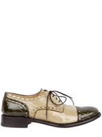 RODOLFO CARUSI - 20MM DERBY PERFORATED PATENT LACE-UP SHO