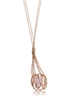 MOSSA BY M.G. - COLLANA DI ORO ROSA & QUARZO ROSA