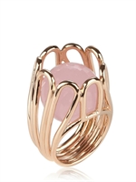 MOSSA BY M.G. - ANELLO DI ORO ROSA & QUARZO ROSA