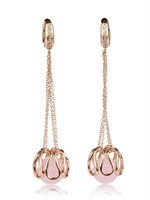 MOSSA BY M.G. - ORECCHINI DI ORO ROSA & QUARZO ROSA