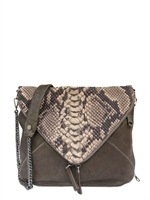 BOYY - ROCK PYTHON PRINT LEATHER SHOULDER BAG