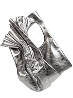 LUTZ - METALLIC DRAPED LEATHER SHOULDER BAG