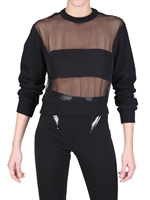 GIVENCHY - FRONT SILK CHIFFON FLEECE SWEATSHIRT