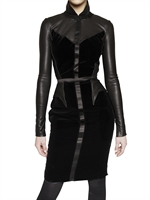 GIVENCHY - NAPPA LEDER UND SAMT KLEID