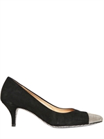 SALVATORE FERRAGAMO - 55MM CHAINED SUEDE PUMPS