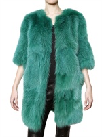 SIMONETTA RAVIZZA - SHORT SLEEVE FOX FUR COAT