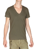 CLOSED - DYED COTTON JERSEY V-NECK T-SHIRT